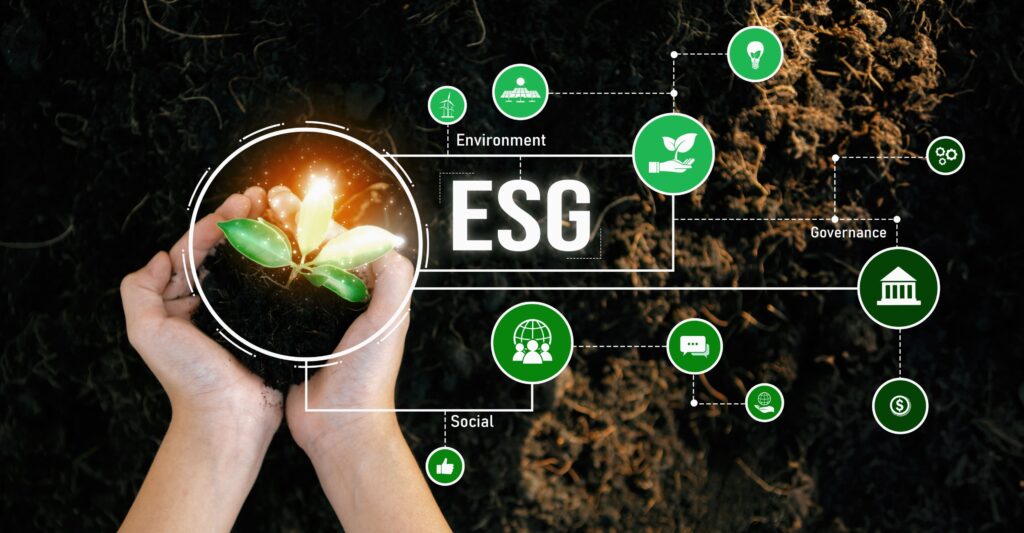Gráfico mostrando frameworks de indicadores ambientais ESG para empresas brasileiras
